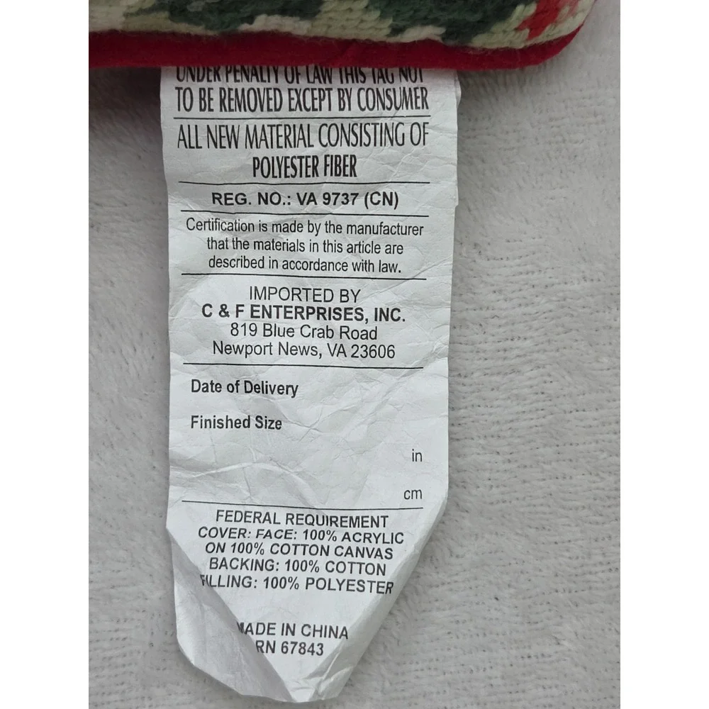 NEW Who Needs Santa Nana Needlepoint Pillow C&F Home Red Velvet Holly Small